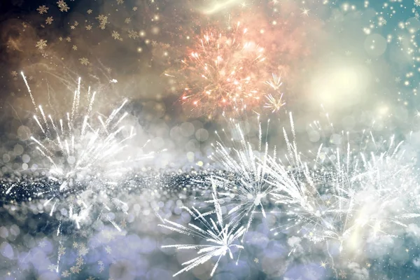 Abstrakt holiday bakgrund med fireworks — Stockfoto