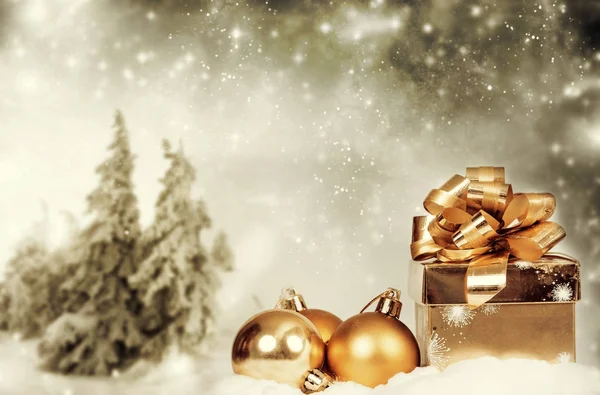 Boże Narodzenie dekoracje zimowe tle — Zdjęcie stockowe