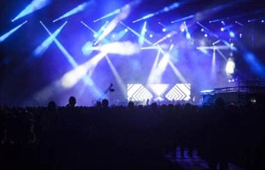 bir konserinde Kalabalığı eğlendirmekten