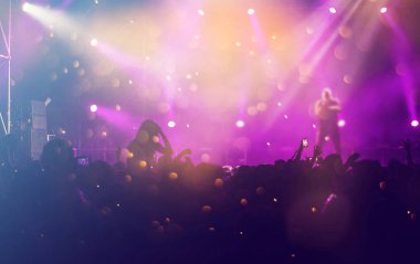 bir konserinde Kalabalığı eğlendirmekten