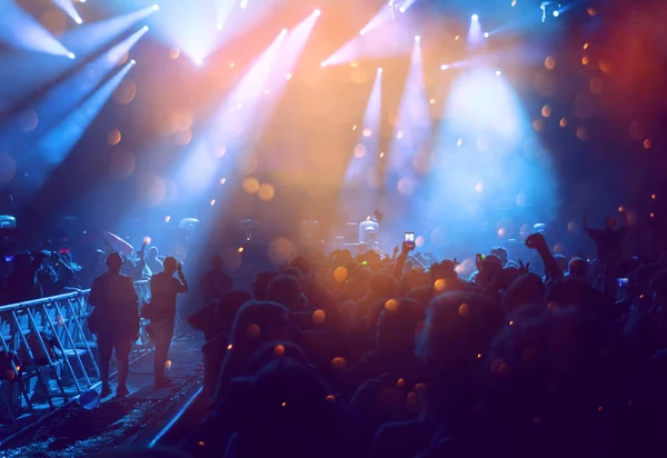 Animando a la multitud en un concierto — Foto de Stock