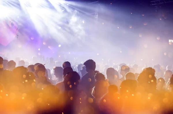 Animando a la multitud en un concierto — Foto de Stock