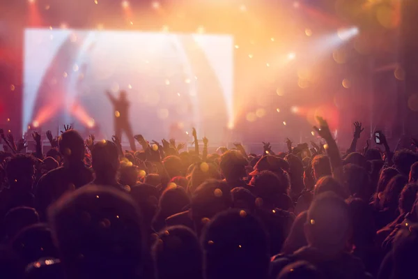 Acclamare la folla a un concerto — Foto Stock