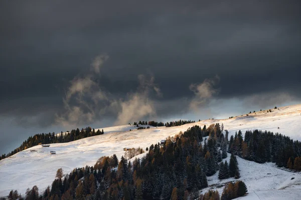 Alpe di Siusi w zimie, Dolomit, Włochy — Zdjęcie stockowe
