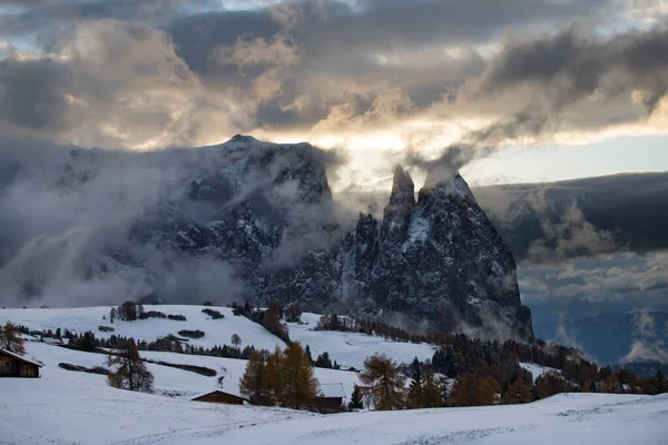 Kışın Alpe de Siusi — Stok fotoğraf