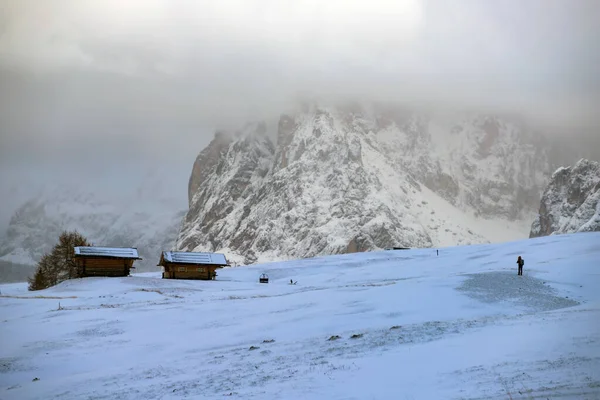 Kışın Alpe di Siusi. — Stok fotoğraf