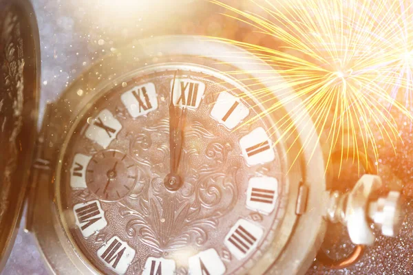 Orologio a Capodanno. Astratto sfondo vacanza . — Foto Stock