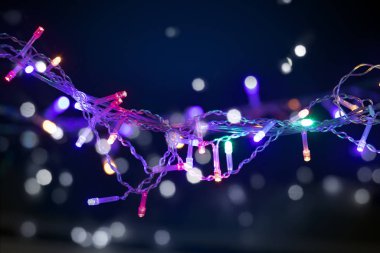 Işıklı ve bedava metin alanlı Noel arkaplanı. 