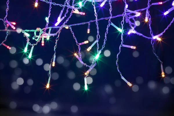 Fondo navideño con luces y espacio libre de texto. —  Fotos de Stock