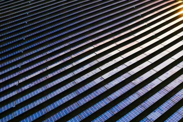 Solar panels - drone view — Stock Photo, Image