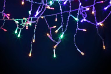 Işıklı ve bedava metin alanlı Noel arkaplanı.