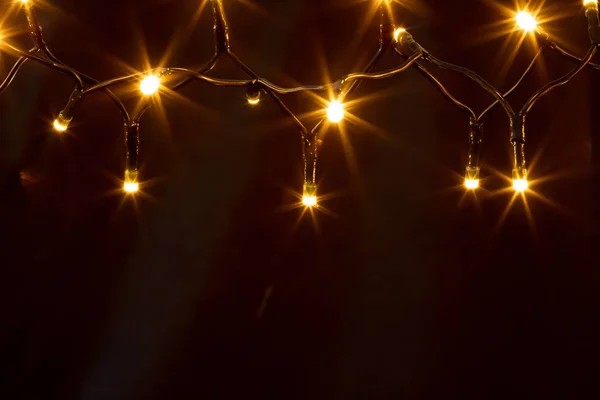 Fondo navideño con luces y espacio libre de texto. — Foto de Stock