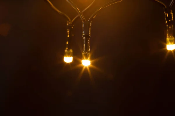 Fundo de Natal com luzes e espaço de texto livre. — Fotografia de Stock