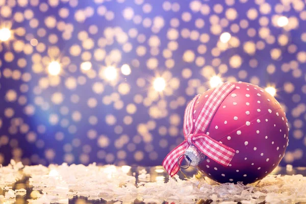 Christmas balls on bokeh holiday background — Stock Photo, Image