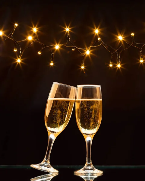 Nový rok se šampaňským. — Stock fotografie