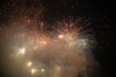 Yeni yıl, havai fişekler. Soyut tatil arka plan.