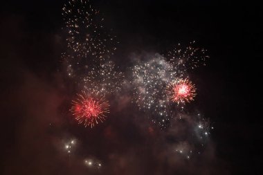 Yeni yıl, havai fişekler. Soyut tatil arka plan.