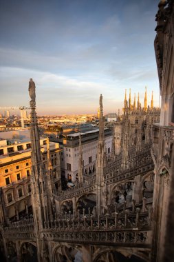Milano Katedrali 'nin mimari detayları Duomo di Milano, ben...