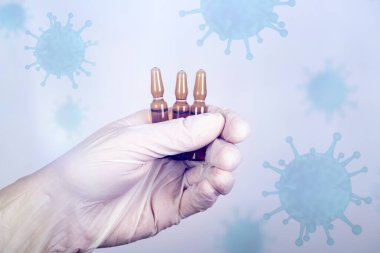 Covid-19 - Coronavirus hastalığı - 2019-ncov, Wuhan Corona virüsü. Tıpla yakın çekim fotoğrafı.