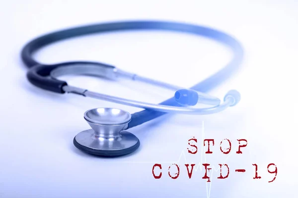 Concept Covid Coronavirus Disease 2019 Ncov Wuhan Corona Virus Stethoscope — стокове фото