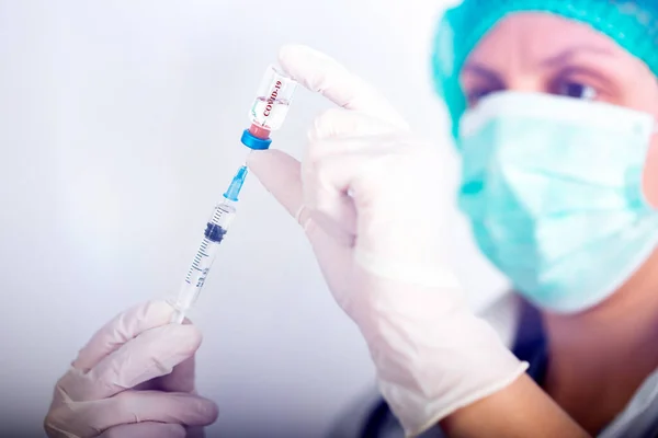 Vaccine Mod Coronavirus Sygdom 2019 Ncov Epidemi Hele Verden Farlig - Stock-foto