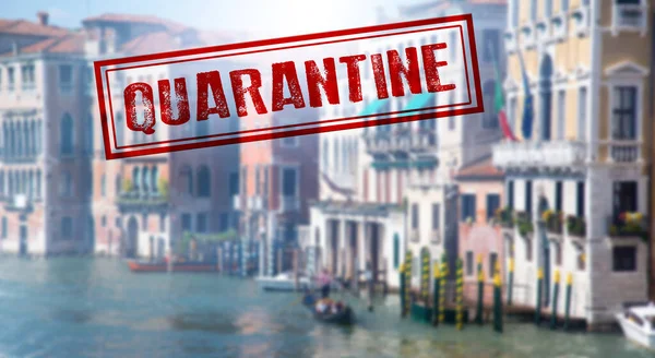 Coronavirus Venice Italy Quarantine Sign Venice Coronavirus Covid World Outbreak — Stock Photo, Image