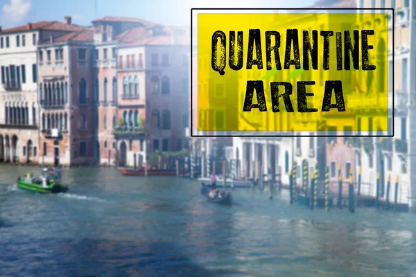 Coronavirus Venice Italy Quarantine Sign Venice Coronavirus Covid World Outbreak — Stock Photo, Image