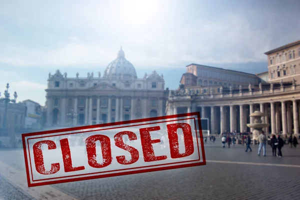 梵蒂冈通过一项部长令关闭 以制止Coronavirus的蔓延 — 图库照片