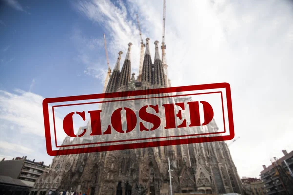 Sagrada Familia Ministererlass Geschlossen Der Ausbreitung Des Coronavirus Entgegenzuwirken — Stockfoto