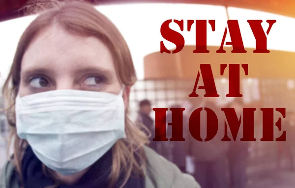Staying Home Self Quarantine Help Slow Outbreak Protect Coronavirus Spread — Stock Photo, Image