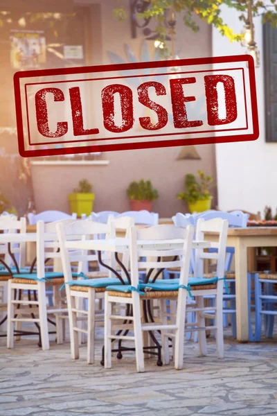 Geschlossenes Restaurant Und Cafés Vorbeugende Sicherheitsmaßnahmen Gegen Die Ausbreitung Des — Stockfoto