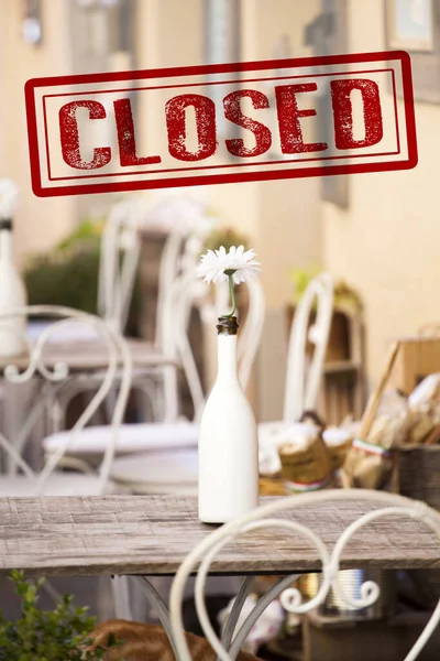 Stängd Restaurang Och Kafeterior Skyddsåtgärder För Att Motverka Spridningen Coronavirus — Stockfoto