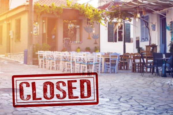 Ristorante Chiuso Caffetterie Misure Precauzionali Sicurezza Contrastare Diffusione Del Coronavirus — Foto Stock