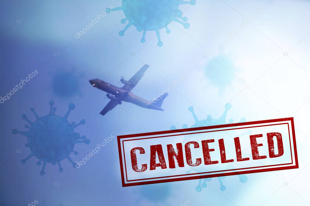 Coronavirus-COVID-19: Flight cancelled. A lot of airline companies cancel their flights due to the coronavirus outbreak.
