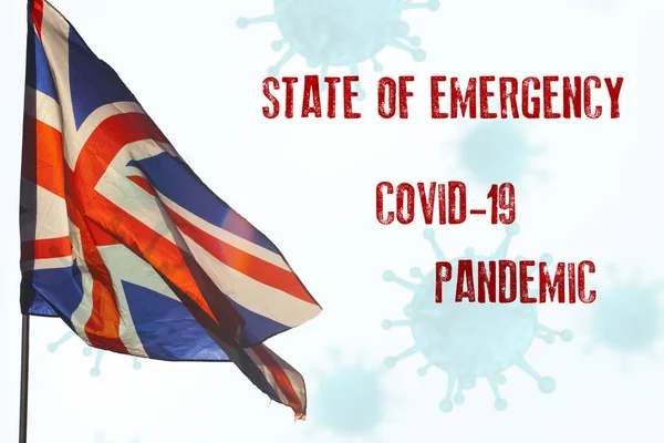 Concept of UK state of emergency, national lockdown due to coronavirus crisis