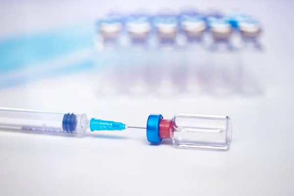 Vaccine Injektionssprøjte Til Forebyggelse Immunisering Behandling Coronavirusinfektion Covid Ncov 2019 - Stock-foto