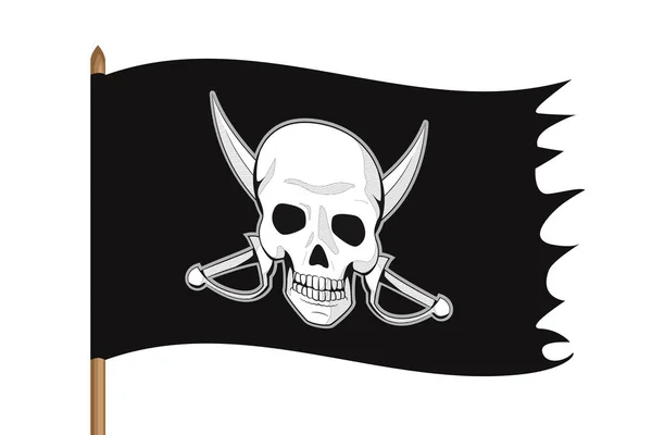 Ilustración de bandera pirata — Vector de stock