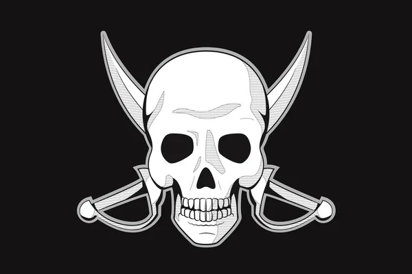 Pirate skull logo — Stock Vector