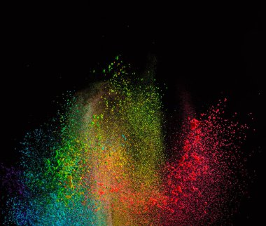 Fırlatılmış renkli toz.