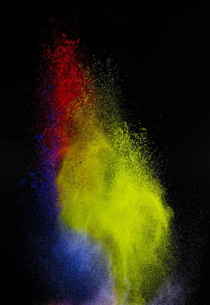 Launched colorful powder. — Stock Photo, Image