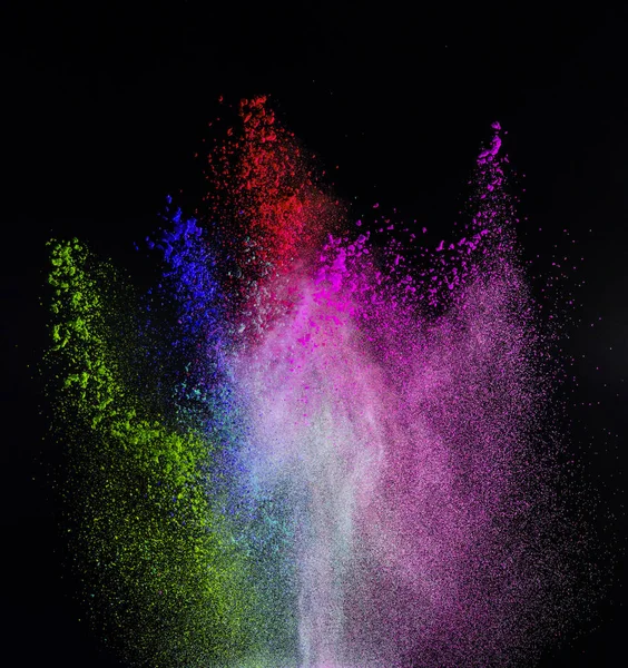 Launched colorful powder. — Stock Photo, Image