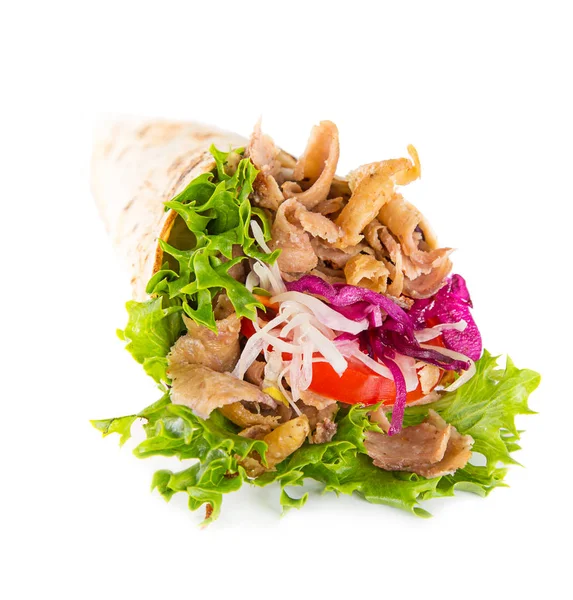 Крупный план бутерброда с кебабом . — стоковое фото