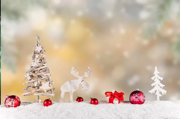 Décoration de Noël sur fond en bois — Photo