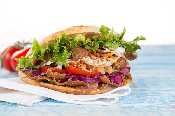 Close up of kebab sandwich. — Stock Photo, Image