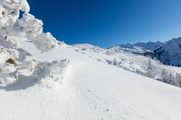 在奥地利山区冬季景观. — 图库照片