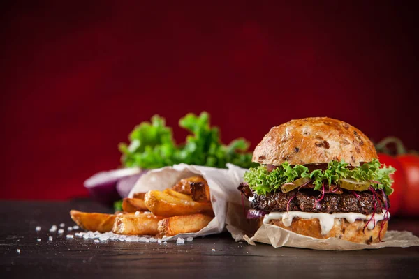 美味的自制的汉堡 — 图库照片