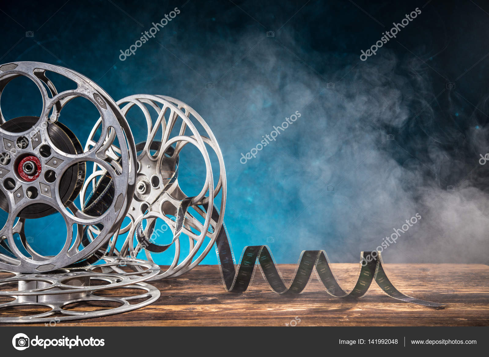 Old style movie reels, close-up. Stock Photo by ©Kesu01 141992048
