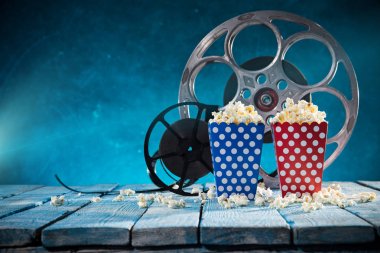 Eski stil film makaraları, yakın çekim.