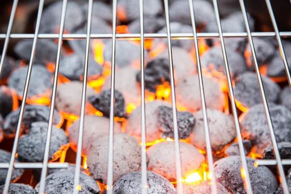 Barbecue de jardin avec briquettes cloquées . — Photo