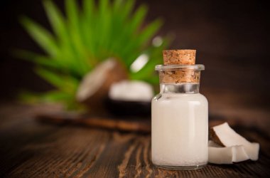 Hindistan cevizi yağına yakın çekim